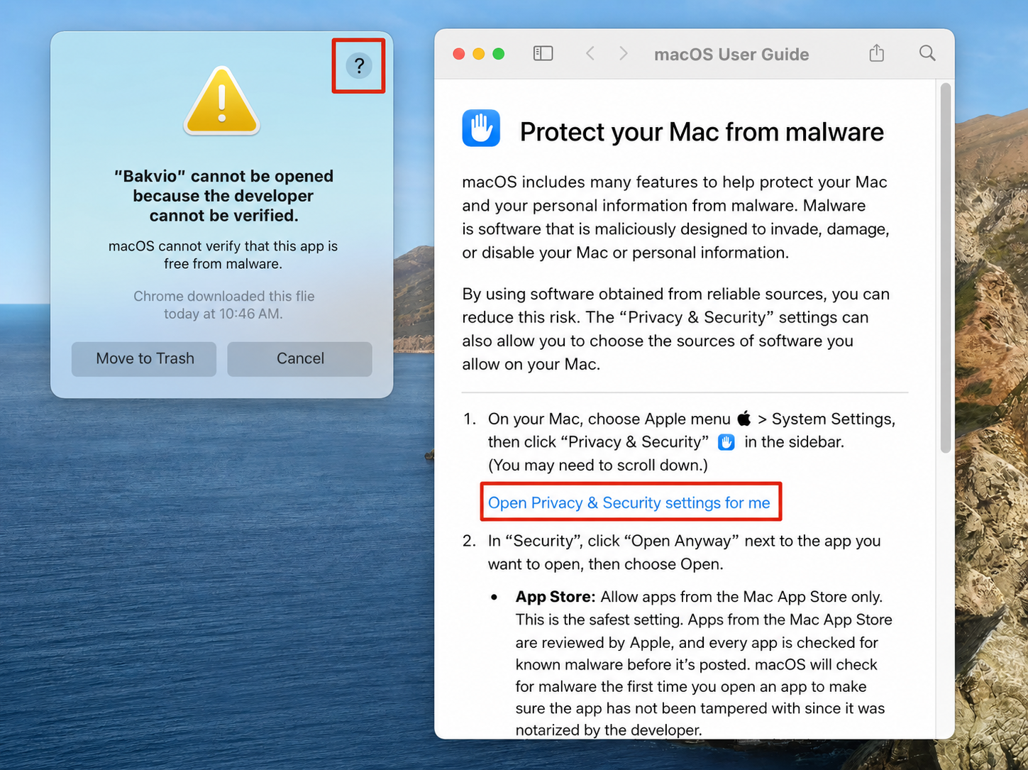 Mac developer verification warning